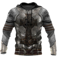 Hoodie sweater Harnas met Keltisch Kruis/Mjolnir